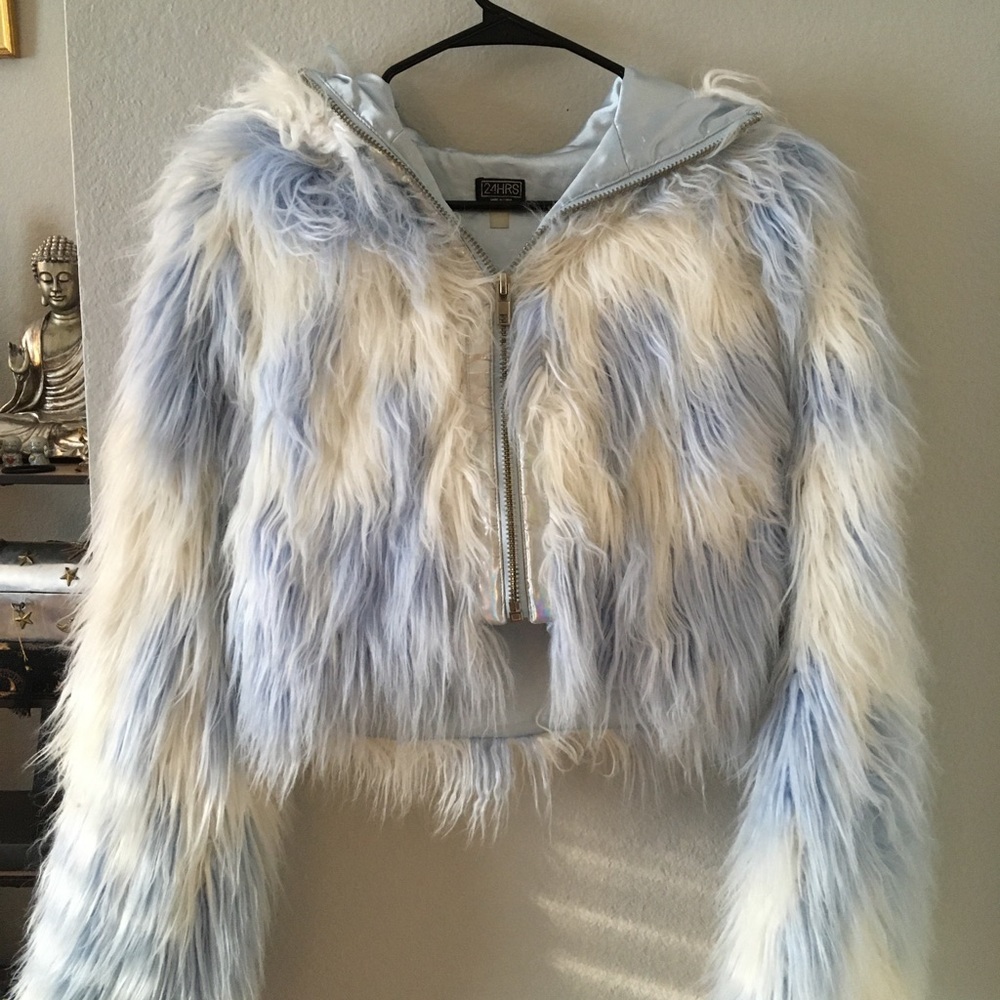 Blue Dollskill Faux Fur Coat